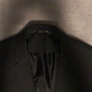 Zara Man Collection men’s black polyester two piece suit pant and jacket
